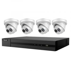 4 Turret Dome Cameras (IPC-T260H) with 4Ch NVR (NVR-104MH-C-4P) and 2TB HDD
