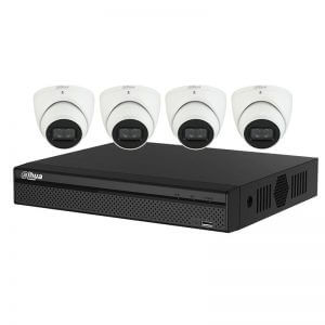 4 Turret Cameras (DH-IPC-HDW3641TM-AS) with 4Ch NVR (NVR4104HS-4P-4KS2 ) and 2TB HDD