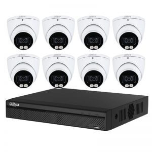 8 Dahua 5MP Full-color Starlight (HAC-HDW1509T(-A)-LED) with 8Ch DVR (DH-XVR5108HS-4KL-X) and 2TB HDD