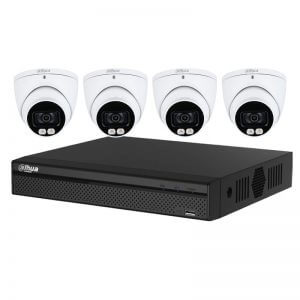 4 Dahua 5MP Full-color Starlight (HAC-HDW1509T(-A)-LED) with 4Ch DVR (XVR5104HS-X1) and 1TB HDD