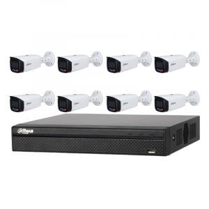 8 Dahua 5MP Full-color Bullet (IPC-HFW3549T1-AS-PV) with 8Ch NVR (DHI-NVR4108HS-8P-4KS2) with 2Tb HDD