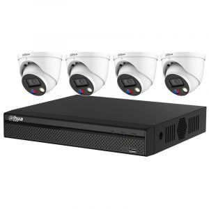 4 Dahua 5MP Full-color Eyeball (IPC-HDW3549H-AS-PV) with 4Ch NVR (DHI-NVR4104HS-4P-4KS2) and 2TB HDD
