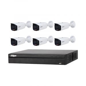 6 Dahua 5MP Full-color Bullet (IPC-HFW3549T1-AS-PV) with 8Ch NVR (DHI-NVR4108HS-8P-4KS2) with 2Tb HDD